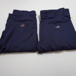 (2) Alleson Med Adult Navy Blue Softball/Baseball Pants Polyester w/belt loop